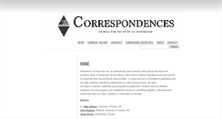 Desktop Screenshot of correspondencesjournal.com